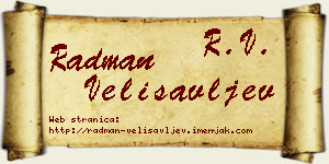 Radman Velisavljev vizit kartica